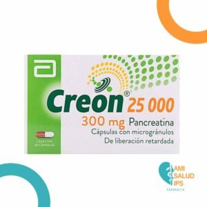 PANCREATINA 300MG CAPSULAS CON MICROGRANULOS DE LIBERACION RETARDADA CREON 25000 ABBOTT