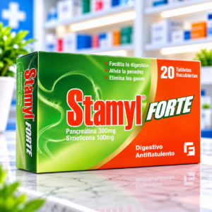 PANCREATINA + SIMETICONA 300MG + 100MG GRAGEA STAMYL FORTE FARMA DE COLOMBIA