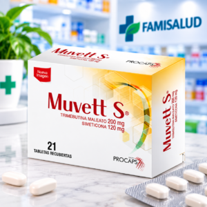 MUVETT S SIMETICONA 120MG, TRIMEBUTINA 200 MG C*21 TABLETAS RECUBIERTAS PROCAPS