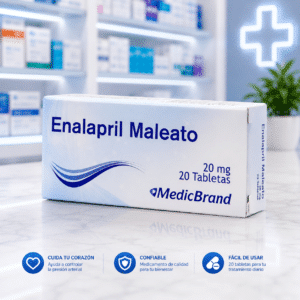 ENALAPRIL MALEATO 20MG BLISTER * 20TABLETAS MEDIC BRAND