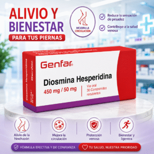 DIOSMINA 450MG, HESPERIDINA 50MG C*30 COMPRIMIDOS RECUBIERTOS GENFAR