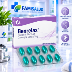 BENRELAX CLONIXINATO DE LISINA 125MG, CICLOBENZAPRINA 5MG C*20 CAPSULAS BLANDAS  - TECNOQUIMICAS