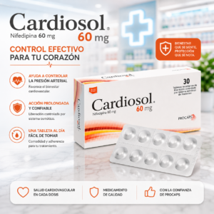 CARDIOSOL 60MG NIFEDIPINO 60MG C*30 TABLETAS RECUBIERTAS DE LIBERACION CONTROLADA PROCAPS
