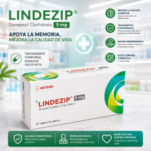 LINDEZIP 5MG DONEPEZILO 5MG C*30 TABLETAS RECUBIERTAS HETERO