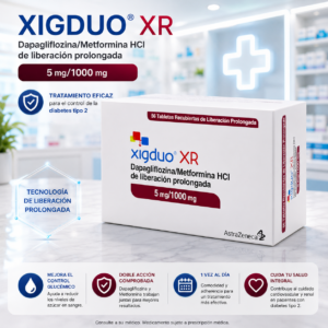 XIGDUO XR DAPAGLIFLOZINA 5MG / METFORMINA 1000MG C*56 TABLETAS DE LIBERACION PROLONGADA ASTRAZENECA