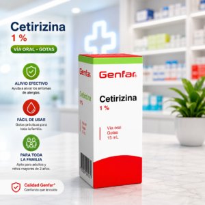 CETIRIZINA 1% GOTAS FRASCO*15ML GENFAR
