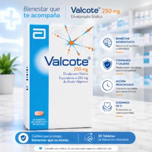 VALCOTE 250 ACIDO VALPROICO 250MG FRASCO*30 TABLETAS DE LIBERACION RETARDADA ABBOTT