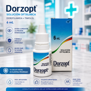 DORZOPT DORZOLAMIDA 20MG, TIMOLOL 5MG SOLUCION OFTALMICA FRASCO*6ML DORZOPT - PROCAPS