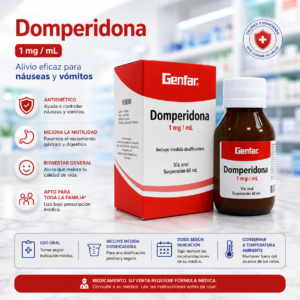 DOMPERIDONA 1MG/ML SUSPENSION ORAL FRASCO * 60ML GENFAR