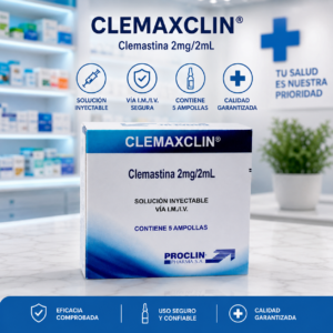 CLEMAXCLIN CLEMASTINA 2MG/2ML SOLUCION INYECTABLE C*5 AMPOLLAS*2ML - PROCLIN PHARMA