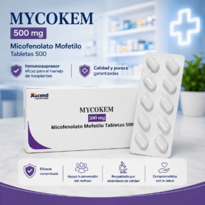 MYCOKEM MICOFENOLATO MOFETILO 500 MG C*50 TABLETAS ASCEND