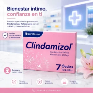 CLINDAMIZOL CLINDAMICINA 100MG, KETOCONAZOL 400MG C*7 OVULOS VAGINALES - EUROFARMA