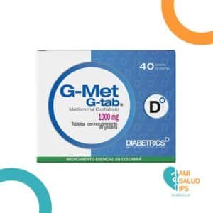 METFORMINA 1000MG TABLETA CON RECUBRIMIENTO DE GELATINA G-MET GTABS