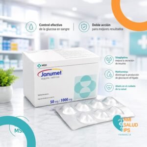 JANUMET METFORMINA 1000MG, SITAGLIPTINA 50MG  C*56 TABLETAS RECUBIERTAS - MSD