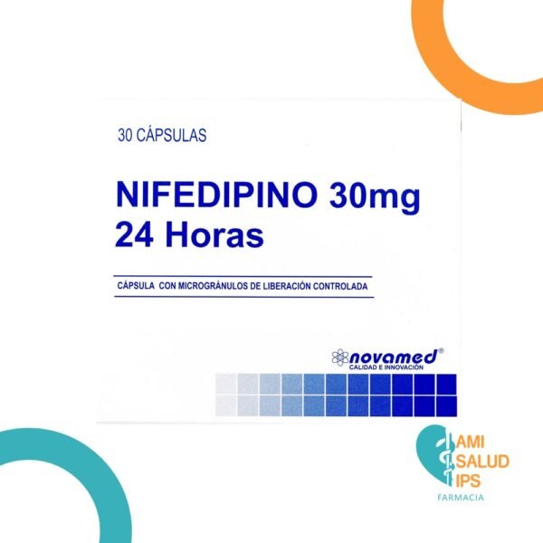 NIFEDIPINO 30MG CAPSULA DE LIBERACION CONTROLADA 24 HORAS NOVAMED