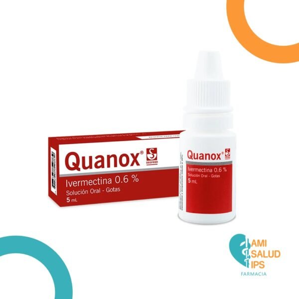 IVERMECTINA 0.6% SOLUCION ORAL GOTAS FRASCO*5ML QUANOX SABOR FRESA