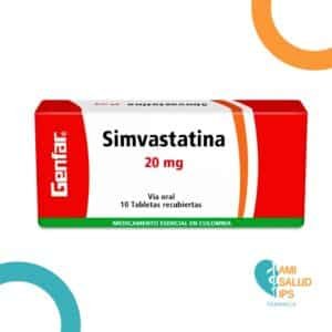 SIMVASTATINA 20MG C*10 TABLETAS RECUBIERTAS GENFAR