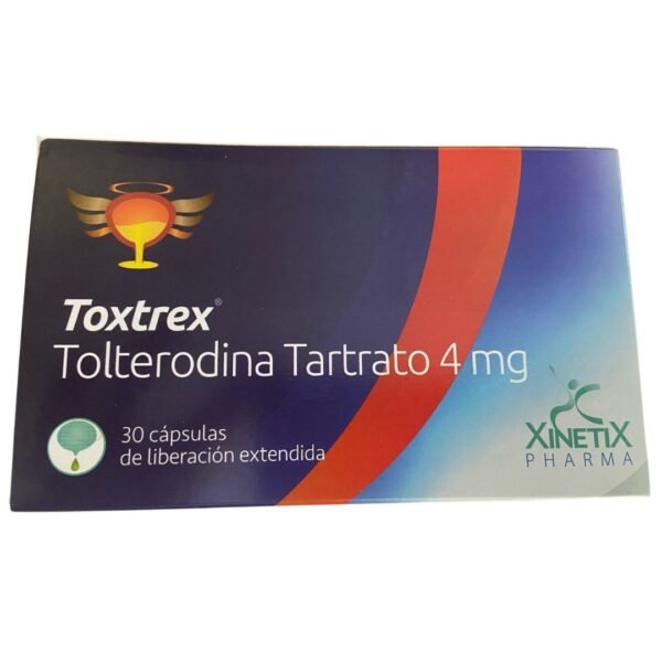 TOLTERODINA TARTRATO 4MG CAPSULA DE LIBERACION EXTENDIDA TOXTREX