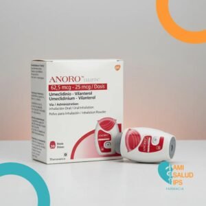 ANORO ELLIPTA UMECLIDINIO 62.5MCG, VILANTEROL 25MCG INHALADOR BUCAL FRASCO*30 DOSIS GLAXOSMITHKLINE