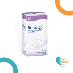 BRIMONIDINA TARTRATO 0.2% + TIMOLOL 0.5% SOLUCION OFTALMICA FRASCO*5ML BRIMOLOL