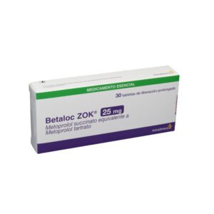 METOPROLOL SUCCINATO 25MG TABLETA DE LIBERACION PROLONGADA BETALOC ZOK