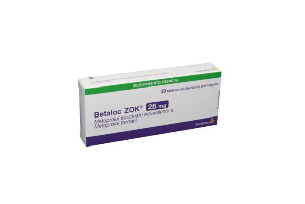 METOPROLOL SUCCINATO 25MG TABLETA DE LIBERACION PROLONGADA BETALOC ZOK