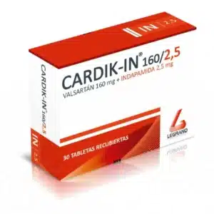 VALSARTAN 160MG + INDAPAMIDA 2.5MG TABLETA RECUBIERTA CARDIK-IN 160/25