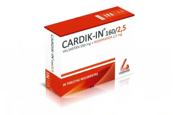 VALSARTAN 160MG + INDAPAMIDA 2.5MG TABLETA RECUBIERTA CARDIK-IN 160/25