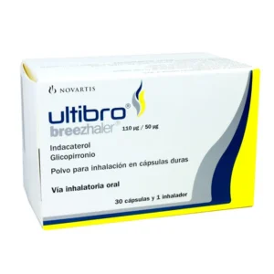 INDACATEROL 110 UG + GLICOPIRRONIO 50UG 30 CAPSULAS E IHINALADOR ULTIBRO NOVARTIS