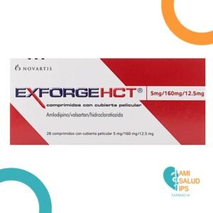 AMLODIPINO 5MG + VALSARTAN 160MG + 12.5MG HIDROCLOROTIAZIDA COMPRIMIDO EXFORGE HCT NOVARTIS