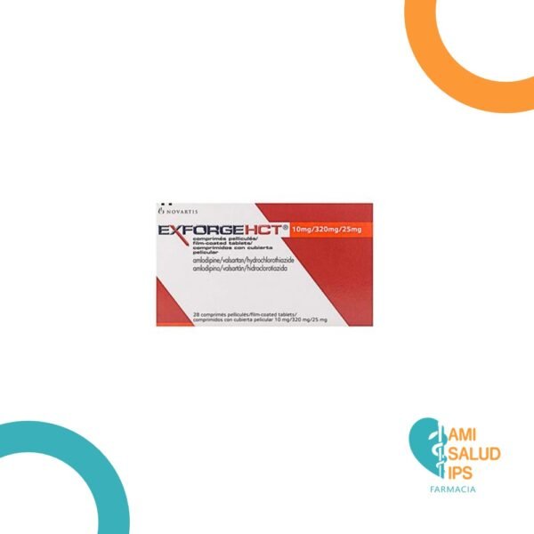 AMLODIPINO 10MG + VALSARTAN 320MG + 25MG HIDROCLOROTIAZIDA COMPRIMIDO EXFORGE HCT NOVARTIS