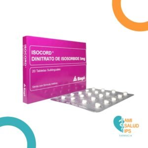 DINITRATO DE ISOSORBIDE 5MG TABLETA SUBLINGUAL ISOCORD