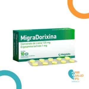 CLONIXINATO DE LISINA 125MG + ERGOTAMINA 1MG COMPRIMIDOS RECUBIERTOS MIGRA DORIXINA