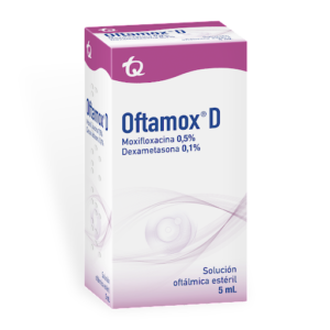 MOXIFLOXACINA 0.5% + DEXAMETASONA 0.1% SOLUCIÓN OFTALMICA FRASCO*5ML OFTAMOX D