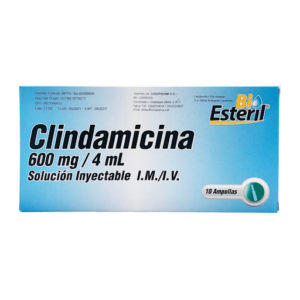 CLINDAMICINA 600MG/4ML SOLUCION INYECTABLE I.M/I.V AMPOLLA BIOESTERIL