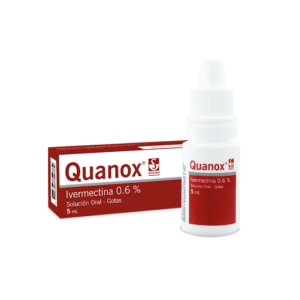 IVERMECTINA 0.6% SOLUCION ORAL GOTAS FRASCO*5ML QUANOX SABOR FRESA