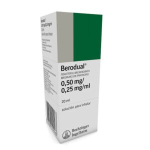 FENOTEROL + IPATROPIO BROMURO (0.50+0.25)MG/ML SOLUCION INHALATORIA BERODUAL FRASCO X 20ML BOEHRINGER