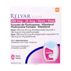 FUROATO DE FLUTICASONA 200MCG + VILANTEROL 25MCG DOSIS RELVAR INNOVIVA