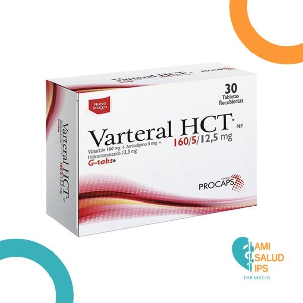 AMLODIPINO 5MG + VALSARTAN 160MG + 12.5MG HIDROCLOROTIAZIDA TABLETAS RECUBIERTAS VARTERAL HCT PROCAPAS