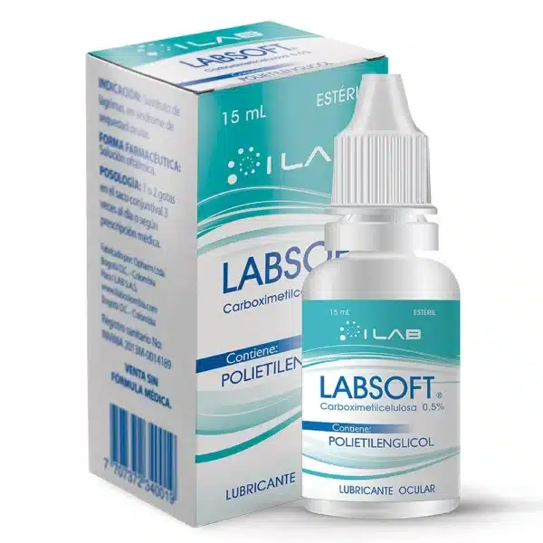 CARBOXIMETILCELULOSA 5MG/ML (0.5%) SOL OFT GTS C*1 FCO X 15ML (LABSOFT CON POLIETILENGLICOL) - I LAB