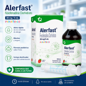 ALERFAST PEDIATRICO FEXOFENADINA 30MG/5ML SUSPENSION ORAL FRASCO* 150ML - TECNOQUIMICAS