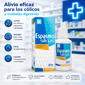 ESPASMO SILIGAS DIMETILPOLISILOXANO 66MG, PAPAVERINA 10MG SUSPENSION ORAL GOTAS FRASCO*30ML INCOBRA
