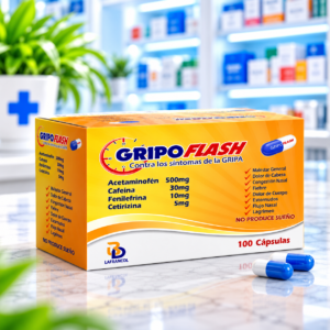 GRIPOFLASH ACETAMINOFEN 500MG / CAFEINA 30MG / CETIRIZINA 5MG / FENILEFRINA 10MG C*100 CAPSULAS BD FARMA