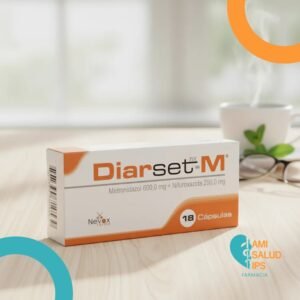DIARSET NX-M  METRONIDAZOL 600MG, NIFUROXAZIDA 200MG C*18 CAPSULAS NEVOX FARMA