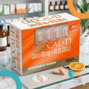 OROCAL D CARBONATO DE CALCIO 600MG, VITAMINA D3 200UI BLISTERS * 30 TABLETAS LEBRIUT