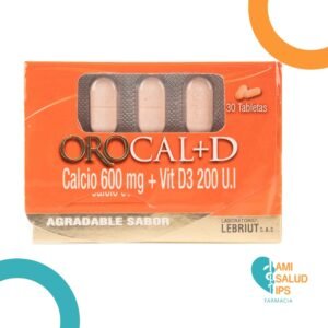CALCIO 600MG + VITAMINA D3 200U.I TABLETAS OROCAL-D LEBRIUT S.A.S