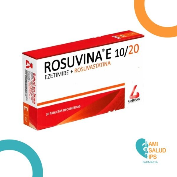 EZETIMIBE + ROSUVASTATINA 10MG/20MG ROSUVINA E TABLETA RECUBIERTA