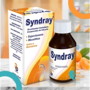 SYNDRAY BROMHEXINA 0.08G, GUAYACOLATO 2G JARABE FRASCO*120ML BD FARMA