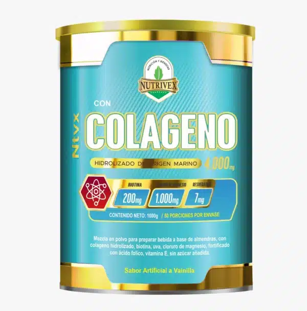 COLAGENO HIDROLIZADO DE ORIGEN MARINO LATA*1000G NUTRIVEX CON BIOTINA, MAGNESIO Y RESVERATROL