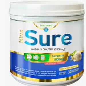 MULTIVITAMINICO SURE OMEGA 3 DHA/EPA 2000MG + CURCUMA 1.000MG + VITAMINAS, FOSFORO, MAGNESIO Y ZINC TARRO *600 G NUTRIVEX